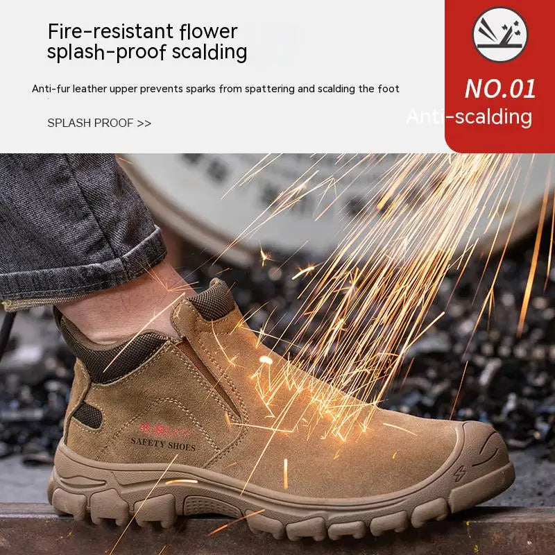 Safety Shoes Men Steel Toe Work Shoes Anti-smash Anti-puncture Indestructible Shoes Protective Boots Construction Work Shoes
