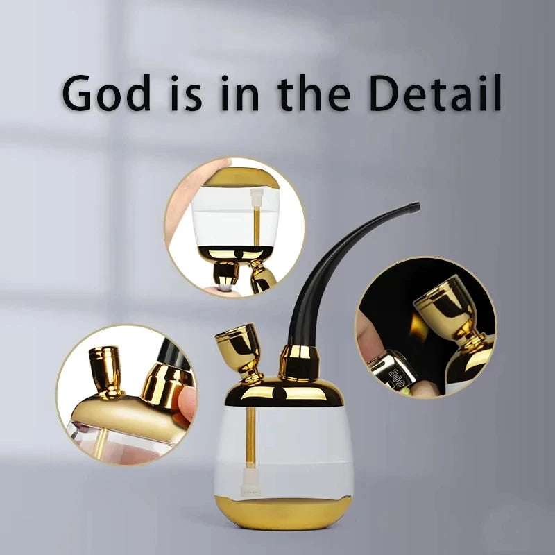 New Gold Shisha Shaped Hookah Water Pipe Smoking With Handmade Smoking Accessories Pipe Shisha Hookah Bicirculation Filter