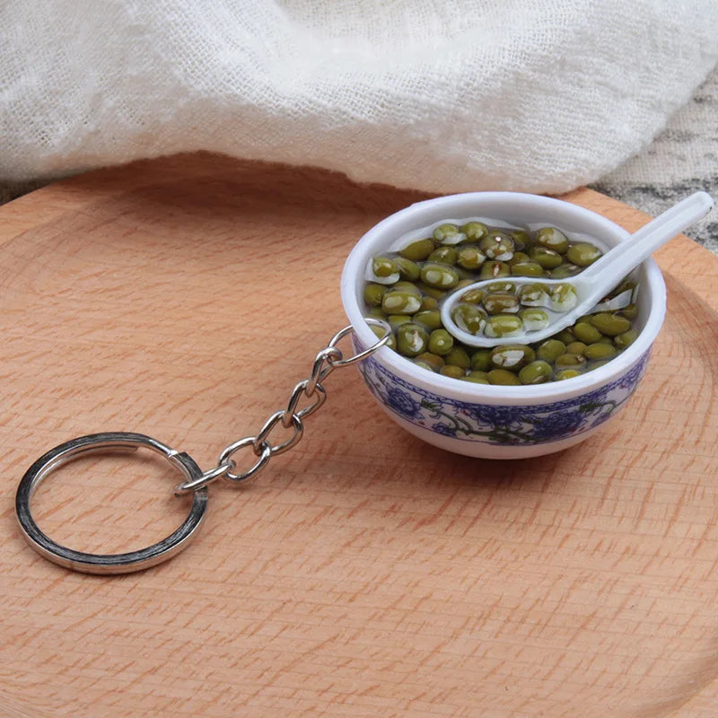 New Styles Simulation Food Key Chains Bowl High Quality Bowl Shape Key Chain Pendant Wholesale