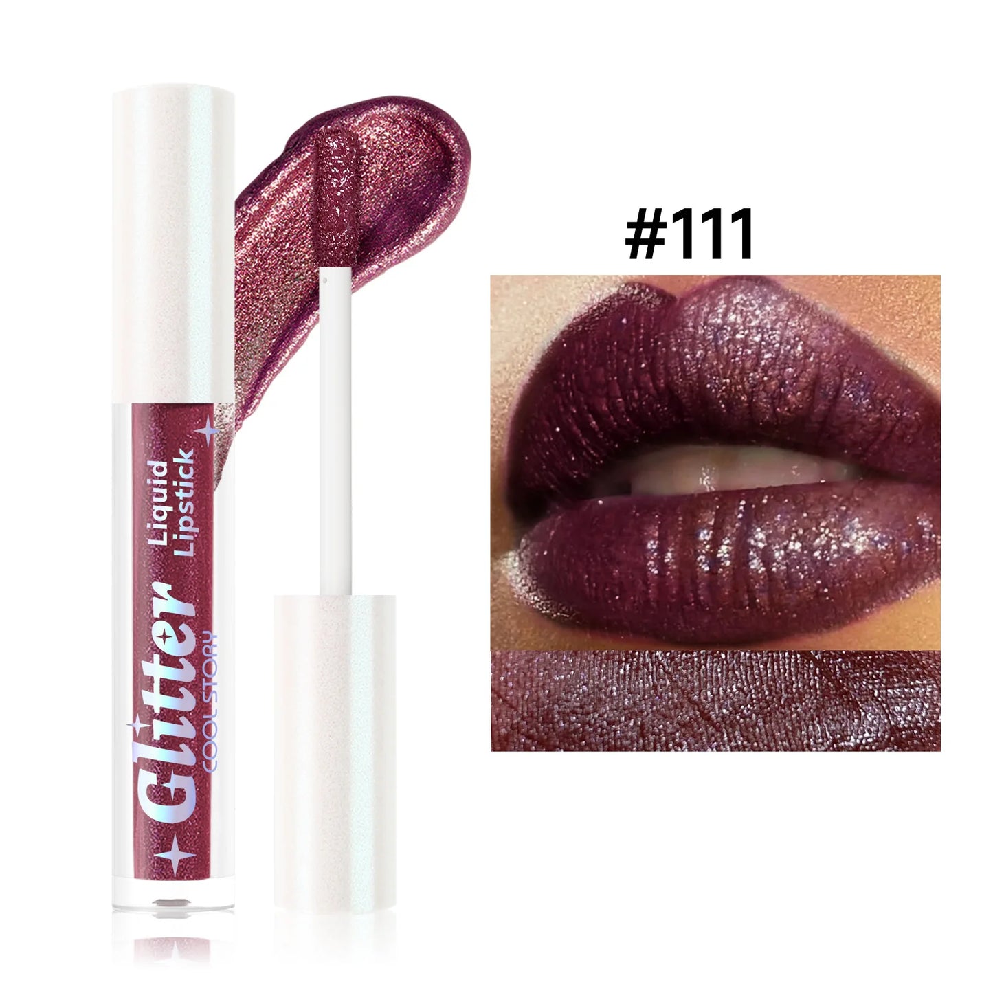 1PC Sexy Color Glitter Lipstick Flash Lasting Easy Color Diamond Lip Tint Shiny Metallic Lip Makeup Gifts for Women Cosmetics