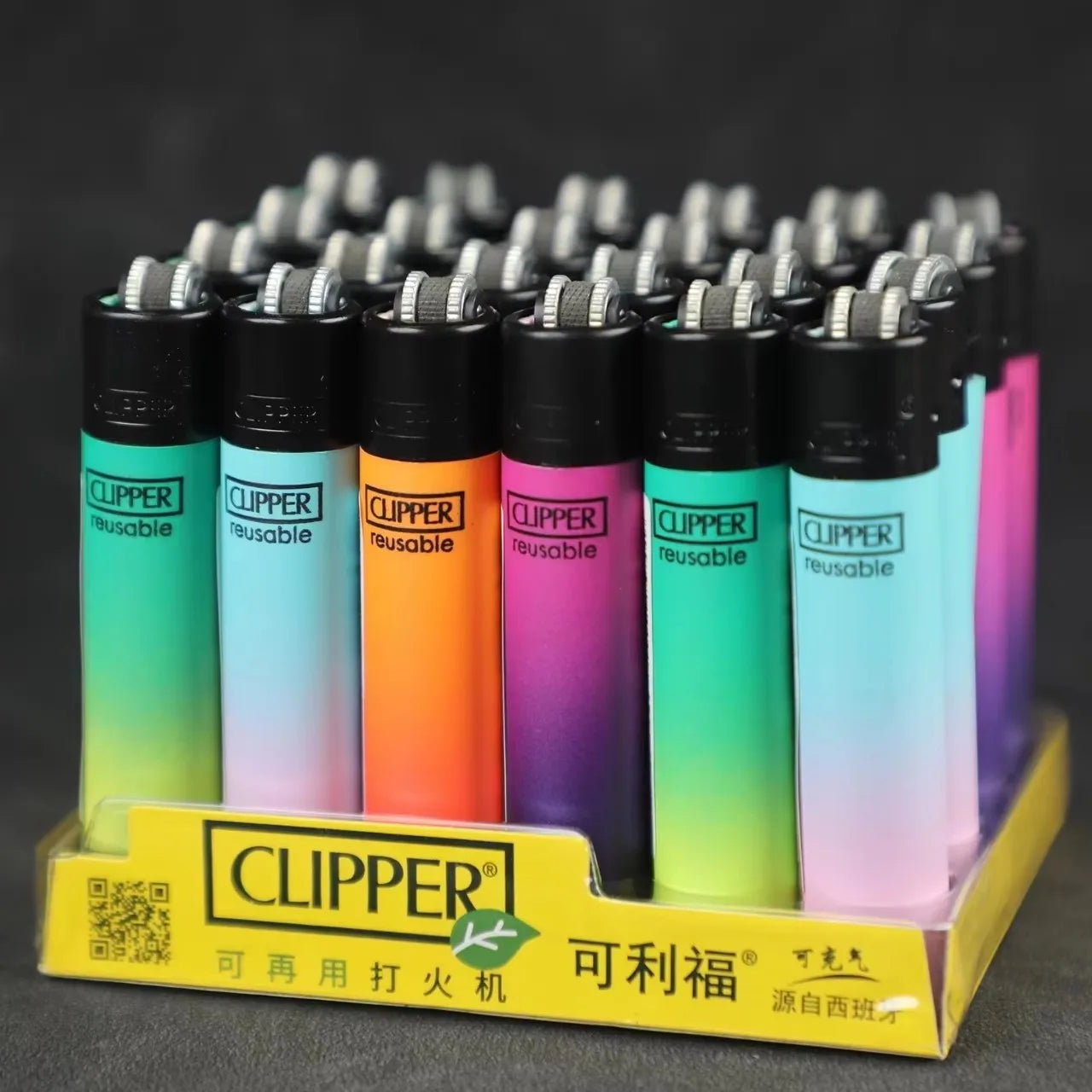 Clipper Lighter Grinding Wheel Mini Lighter Butane Flashlight Lighter (24pcs) Men's Small Tools Cool Gift Cigarette Accessories
