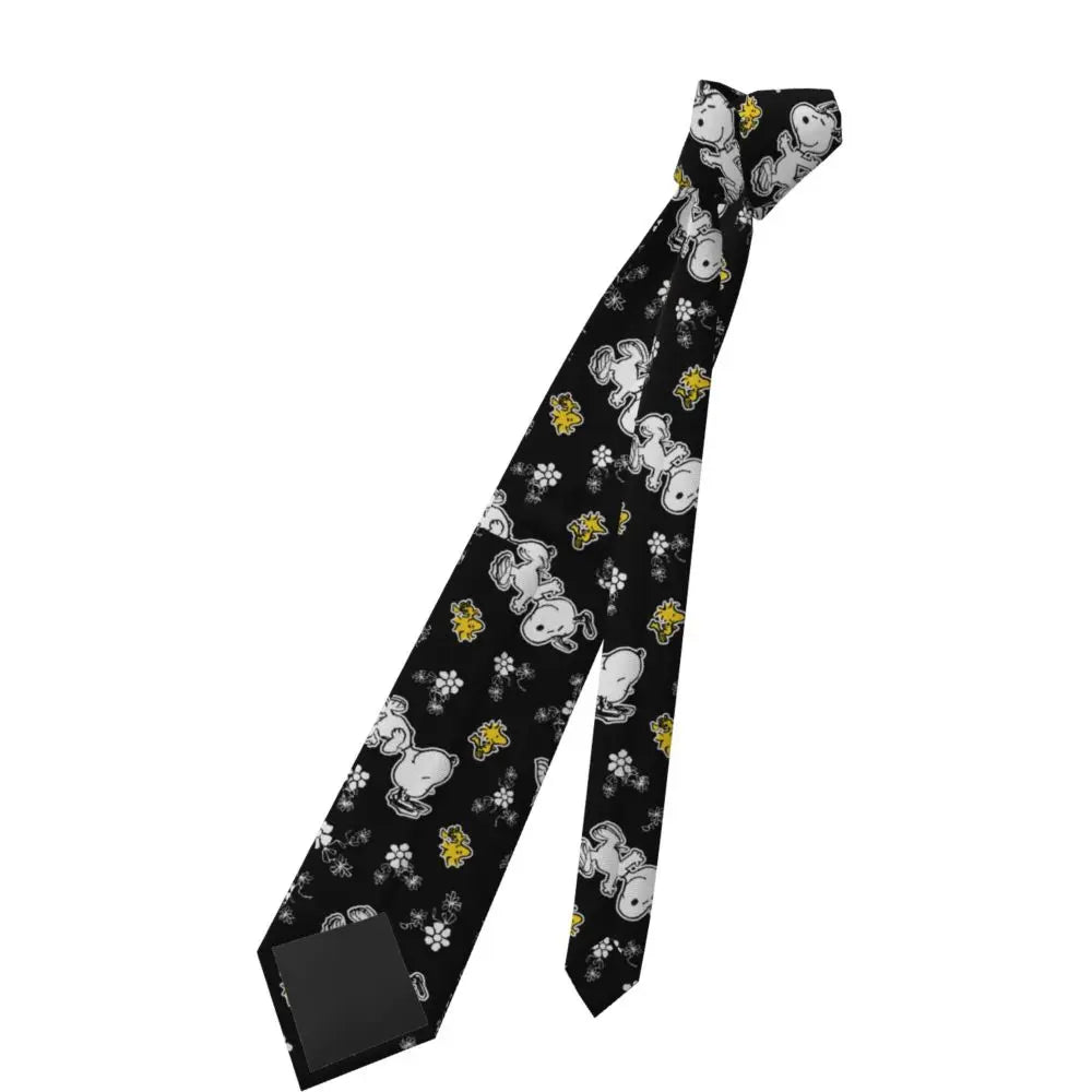 Snoopys & Woodstock Smile Giggle Laugh Neckties Silk 8 cm Neck Tie for Mens Shirt Accessories Cravat Wedding Accessories Office