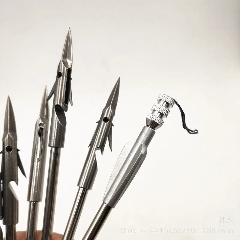 Front Facing Flying Shark Fishing Darts Slingshot Arrows-5 Pack Slingshot Fishing Reel Darts Silver Deep Water Shooting Fish Dar