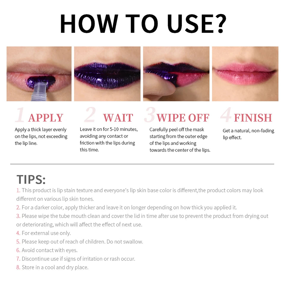 Peel Off Lip Stain Waterproof Resistant Lipsticks Cheap Lip Gloss Matte Tick for Lips Labios Inks Tattoos Makeup Ink Tint