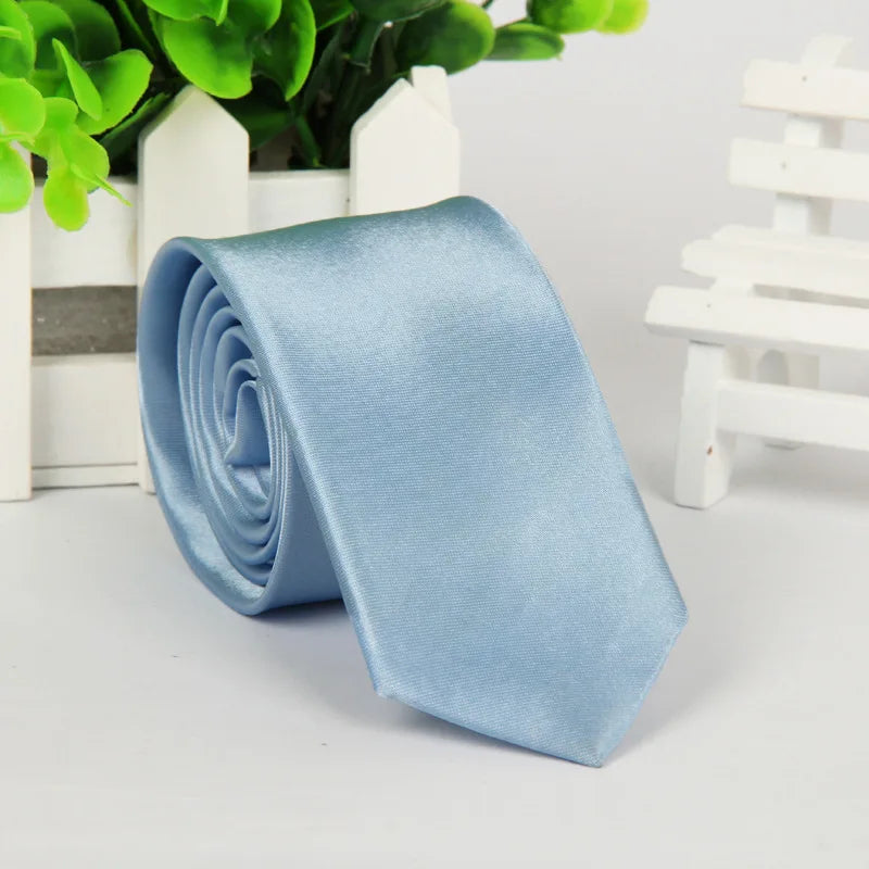 5cm Men tie silk polyester necktie classic formal solid plain pink black sage wedding party gift Slim Skinny women tie  cravatte