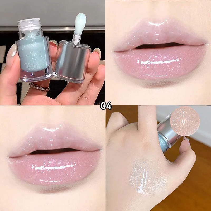 Shiny crystal through lips honey, moisturizing mirror moisturizing overlay, natural color lip glaze, moisturizing easy makeup