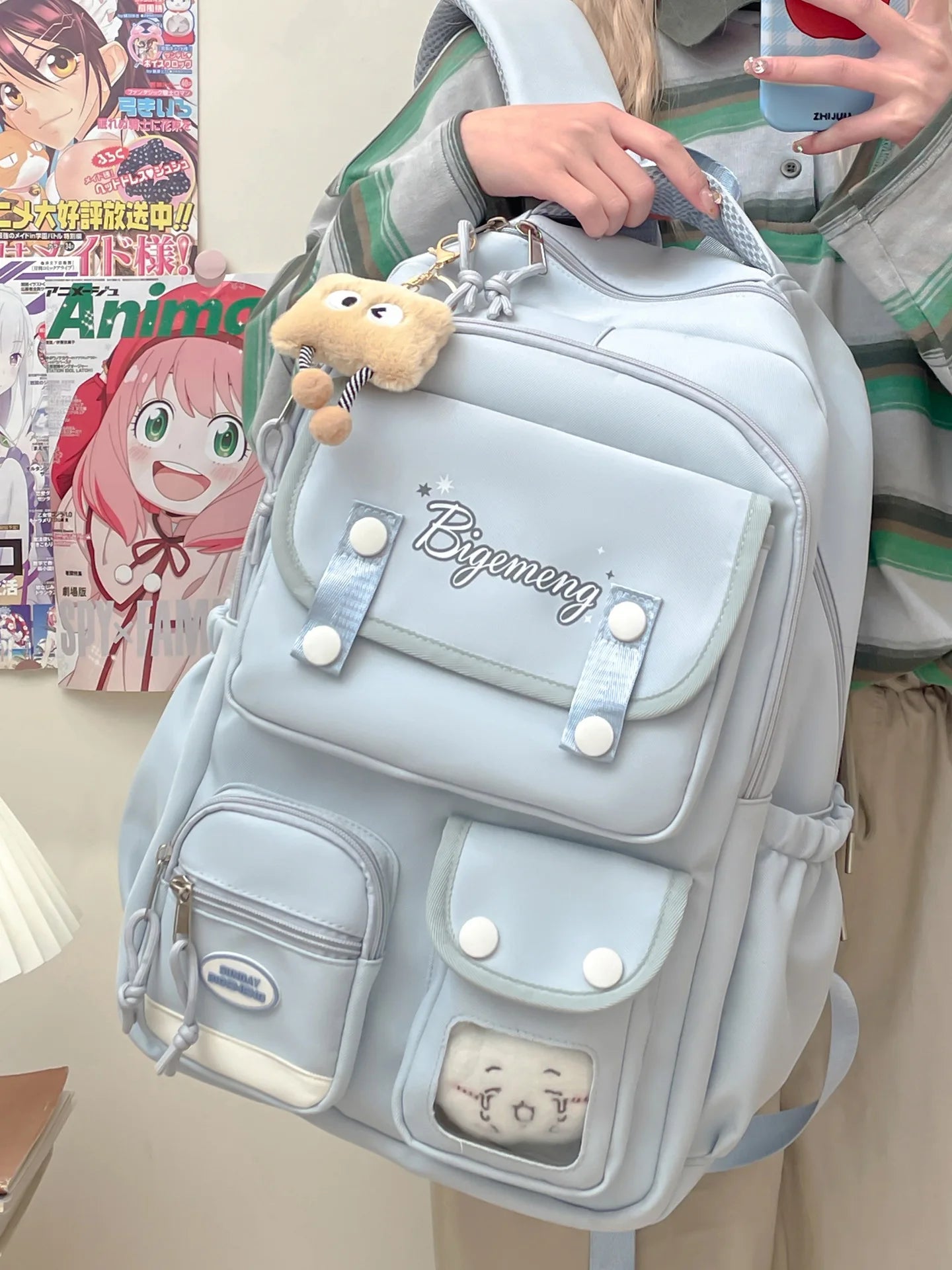 2025 cute student Backpack schoolbag For High School And Primary School Student Campus Versatile Backpack with doll