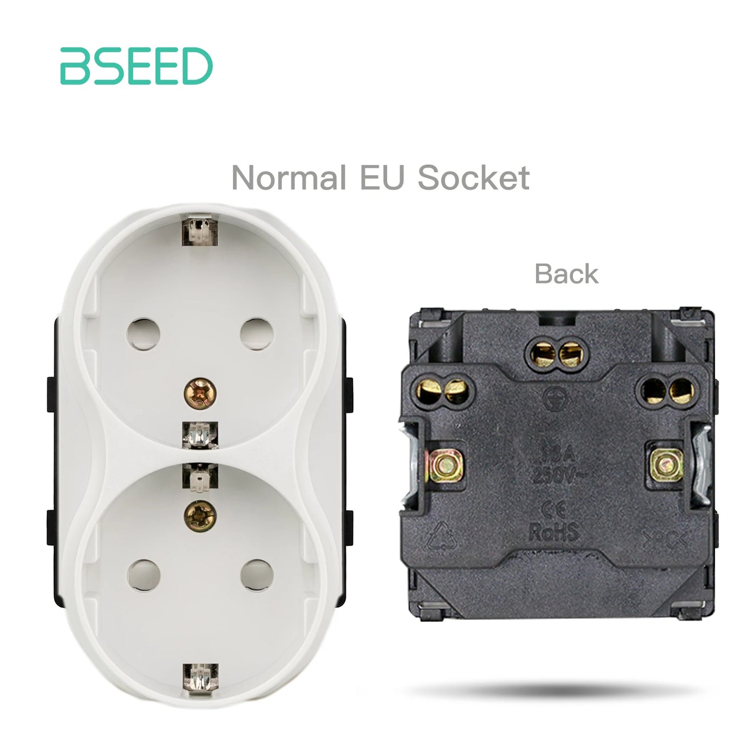 BSEED Glass Frame Panel Single Double Frames Wall Socket Part Triple Four Frames DIY Part with Metal Frames USB TYPE-C Socket