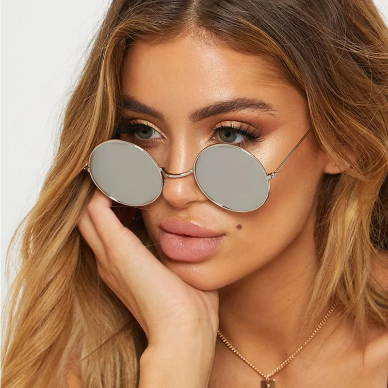 Trendy Round Polarized Sunglasses High Quality Brand Design Vintage Party Men Circle Small Frame Women Yellow Shades Sun Glasses