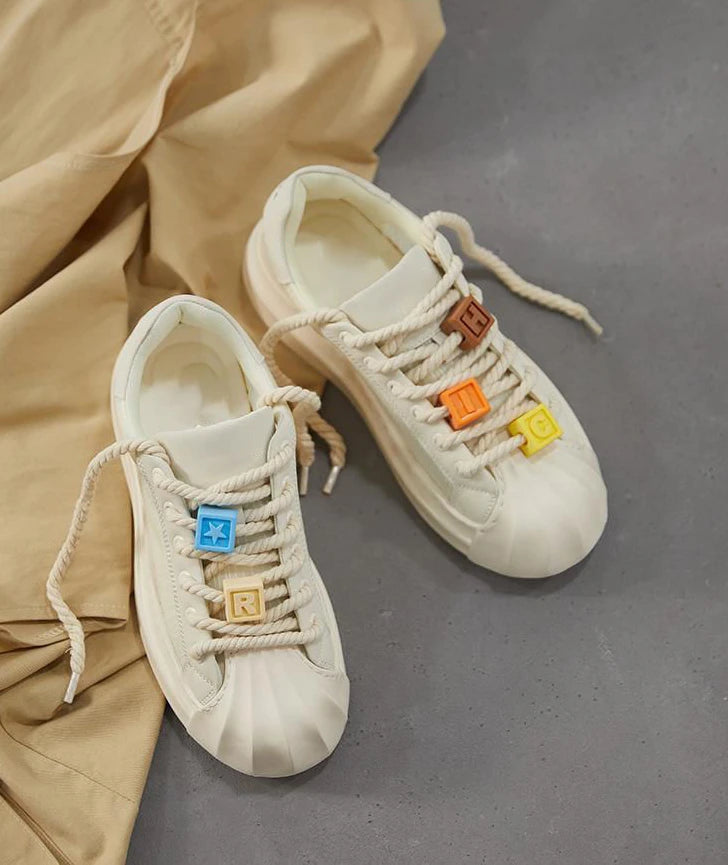 Ladies Shoes Round Toe Women Footwear High On Platform Beige Low Sale Offers Stylish A Light Korean Original Urban 39