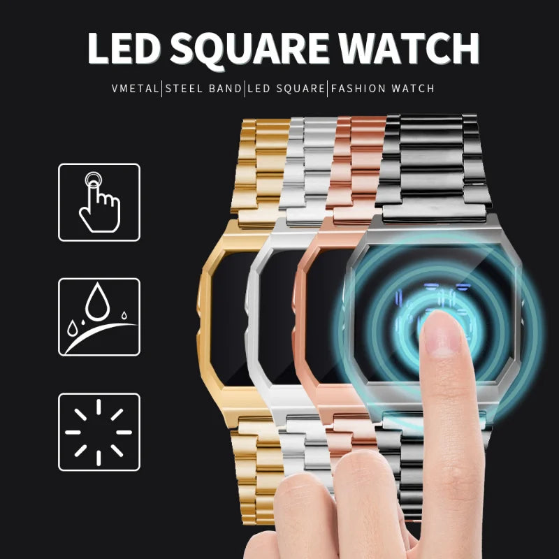 Touch Digital Watch for Men LED Date Fashion Military Ladies Watches Stainless Steel Army Electronic Men Clock Reloj Militar