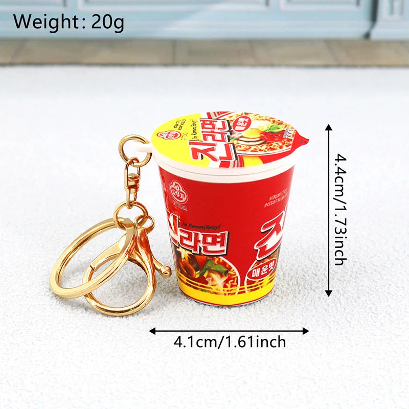 Fun Simulation Instant Noodles Keychain Korean Food Bag Pendant Turkey Noodle Creative Bag Accessories Christmas Gift