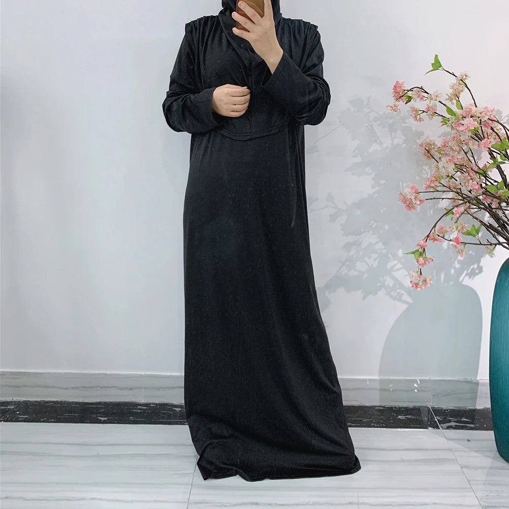 Eid Hooded Muslim Women Hijab Dress Prayer Garment Jilbab Abaya Long Khimar Full Cover Ramadan Gown Abayas Islamic Clothes Niqab