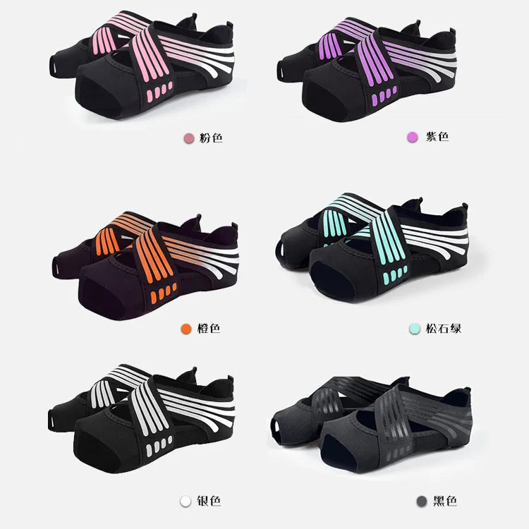 Women's Yoga Shoes with Soft Soles Pilates Shoes Five-Toe Training Yoga Socks Dance Shoes Backless Sock Footwear
