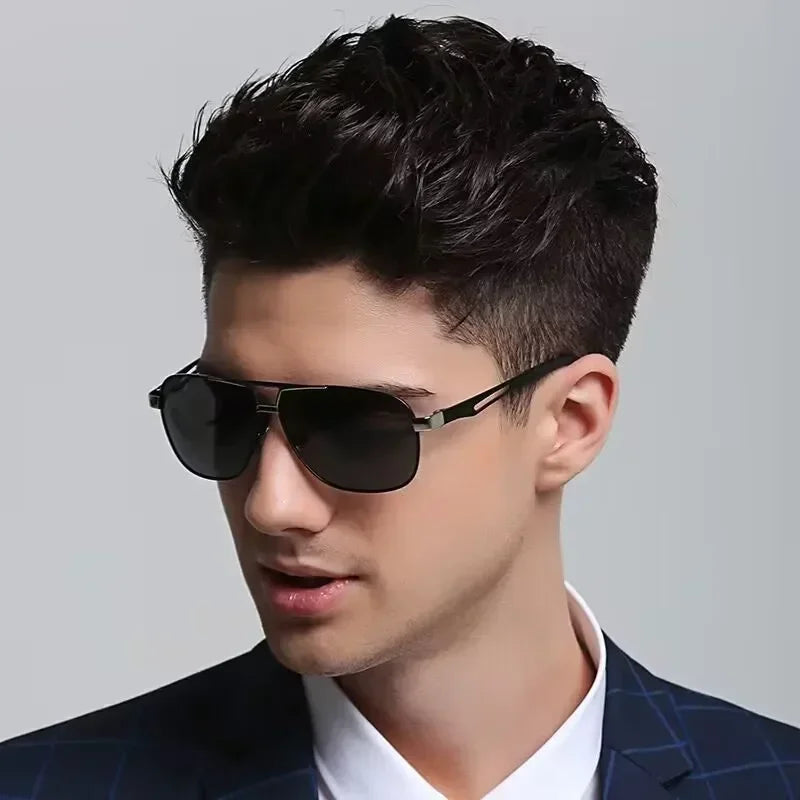 Trendy Square Polarized Photochromic Sunglasses Luxury Women Men Pilot Shades Sun Glasses Outdoor Anti-UV Driving Oculos De Sol