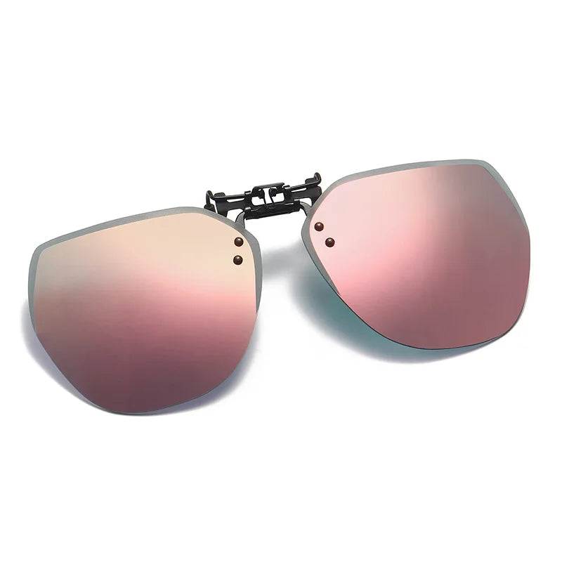 Polarized Clip Sunglasses Men Women Flip Up Photochromic Driving Glasses Mirrored Sun Glasses UV400 Night Vision Fishing Goggle