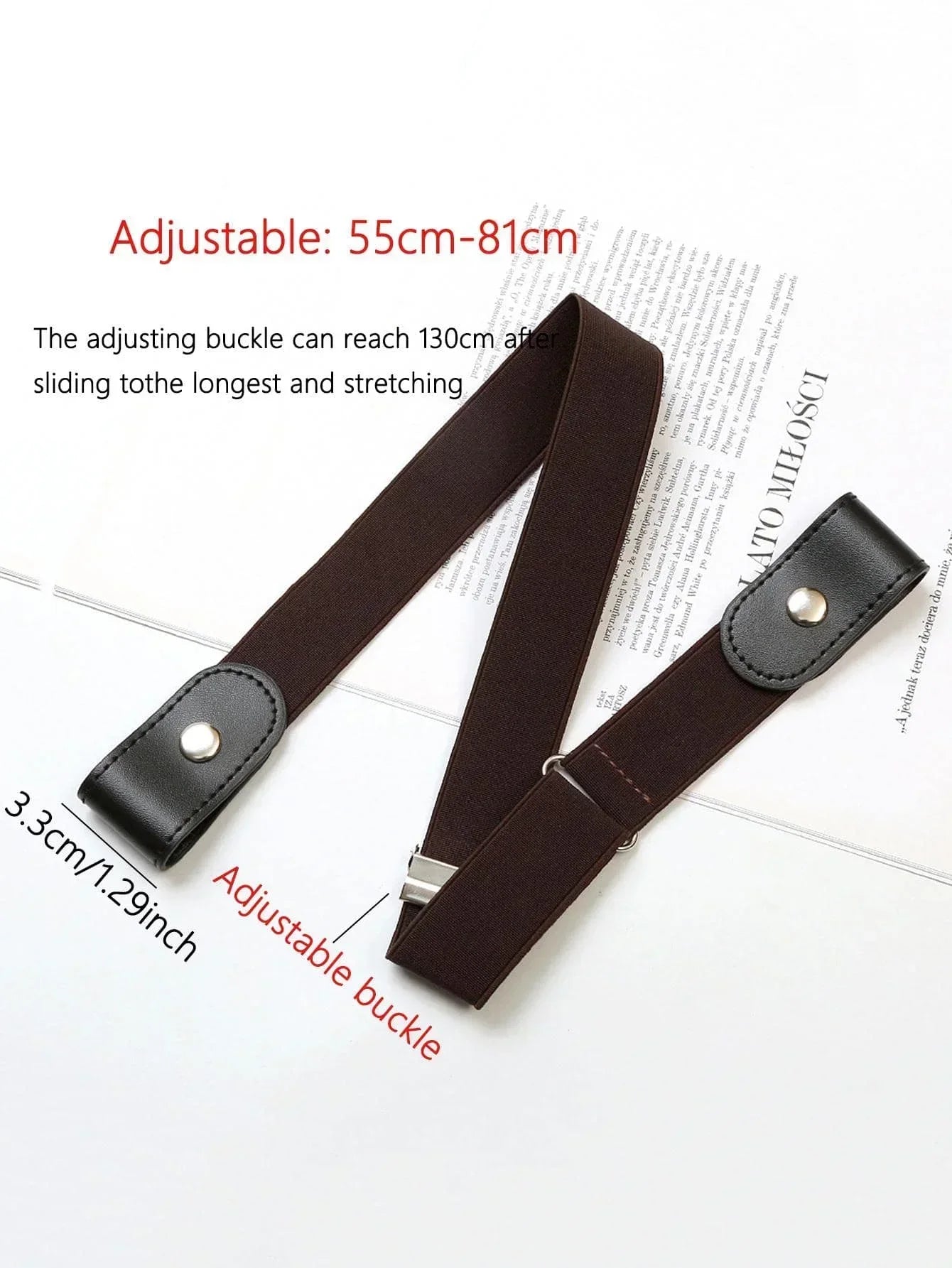 Buckle-Free Belt For Jean Pants,Dresses,No Buckle Stretch Elastic Waist Belt For Women/Men,No Bulge,No Hassle Waist Belt