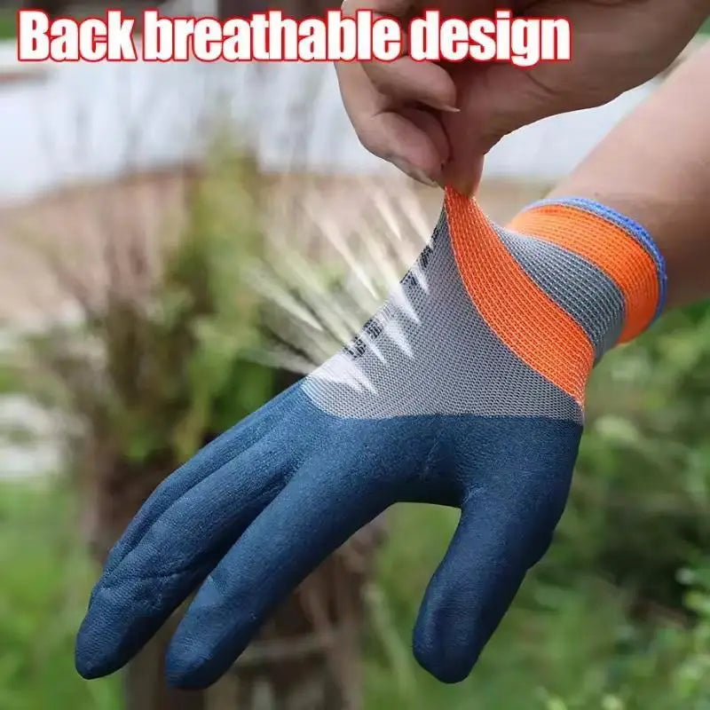 12 pairs of gardening gloves, safety work gloves, maintenance gloves, wear-resistant rubber gloves, carpenter maintenance tools