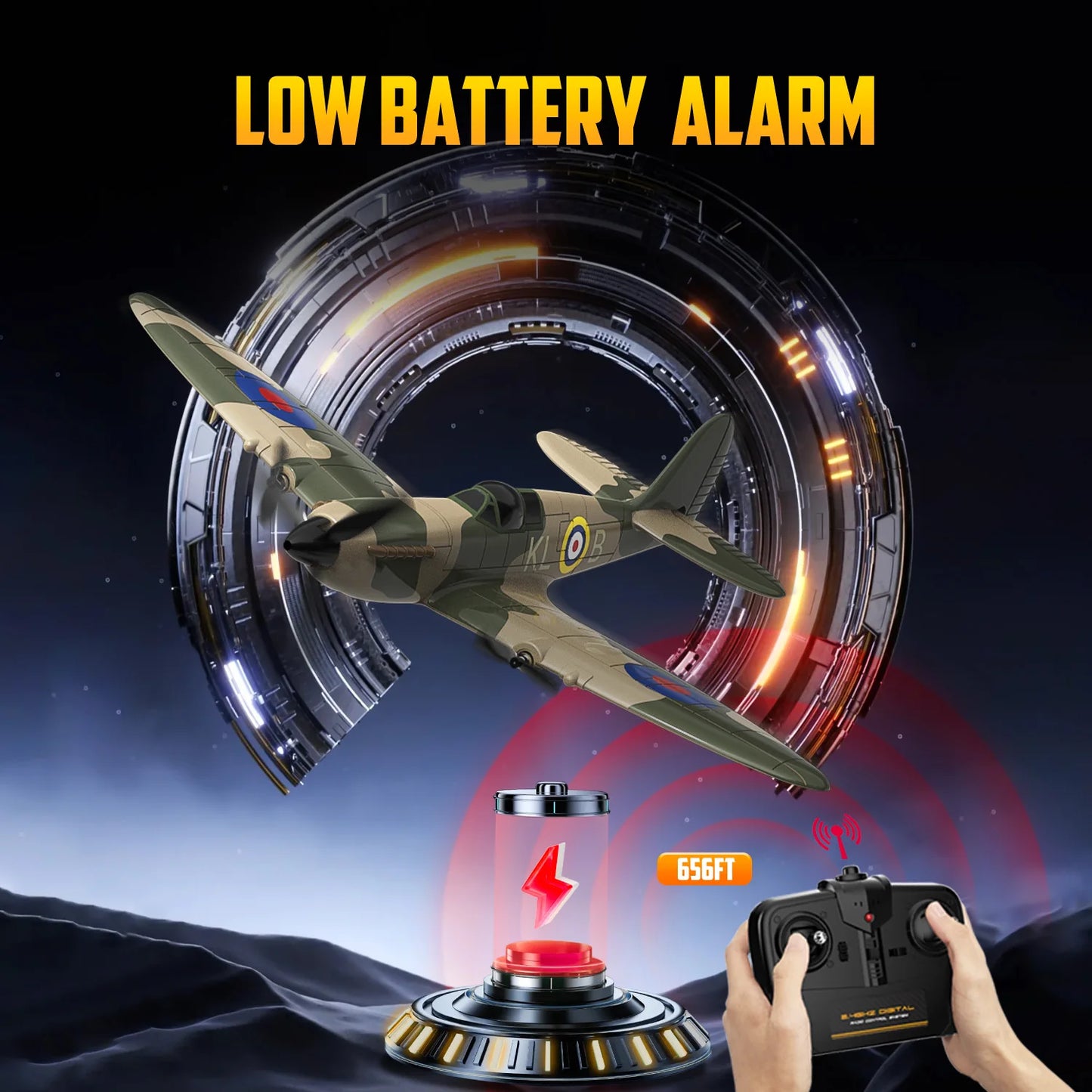 Volantexrc 3CH Spitfire RC Plane 2.4G Gyro Stabilizer 400MM 400MM Fixed Wing EPP Foam Airplane RTF Fighter for Boys Children ﻿
