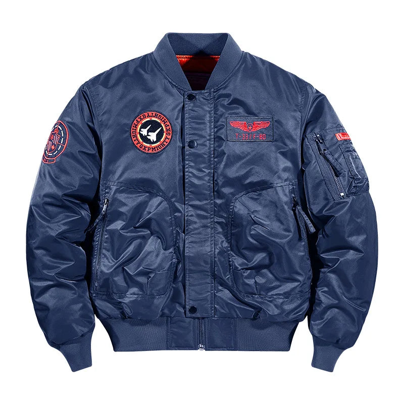 Men's winter jacket 2025 model  Thick and warm coat Men's flight jacket  Thick and warm padded coat - With a stand-up collar