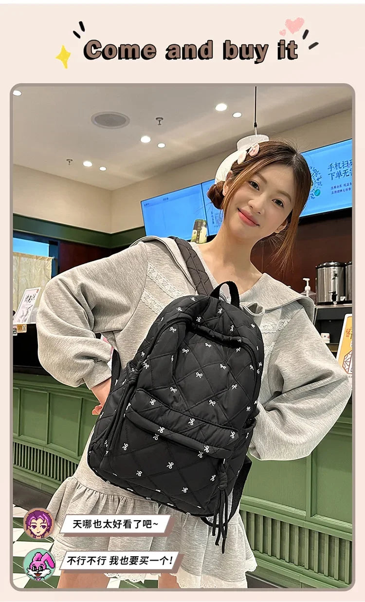 New Large Capacity Children's School Backpack Lightweight Bow Students Schoolbag School Bags Boys Girls Tutoring Bag Laptop Bag