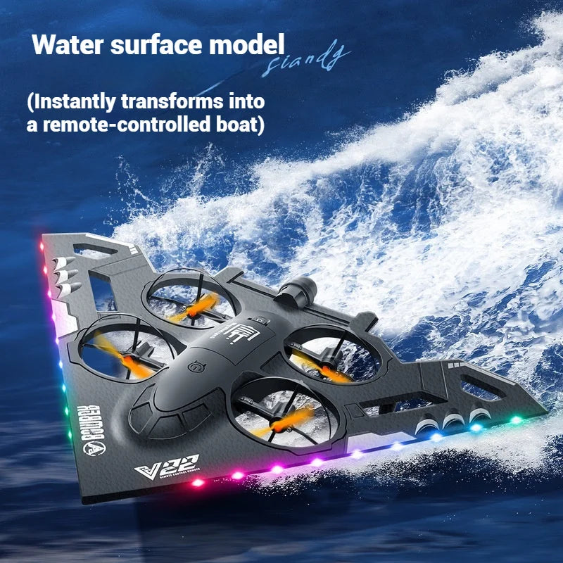 In Stock V22 Rc Aircraft Water Land Air Three In One Plane Model Glider Toy Capable Aerial With Drone Birthday Presents