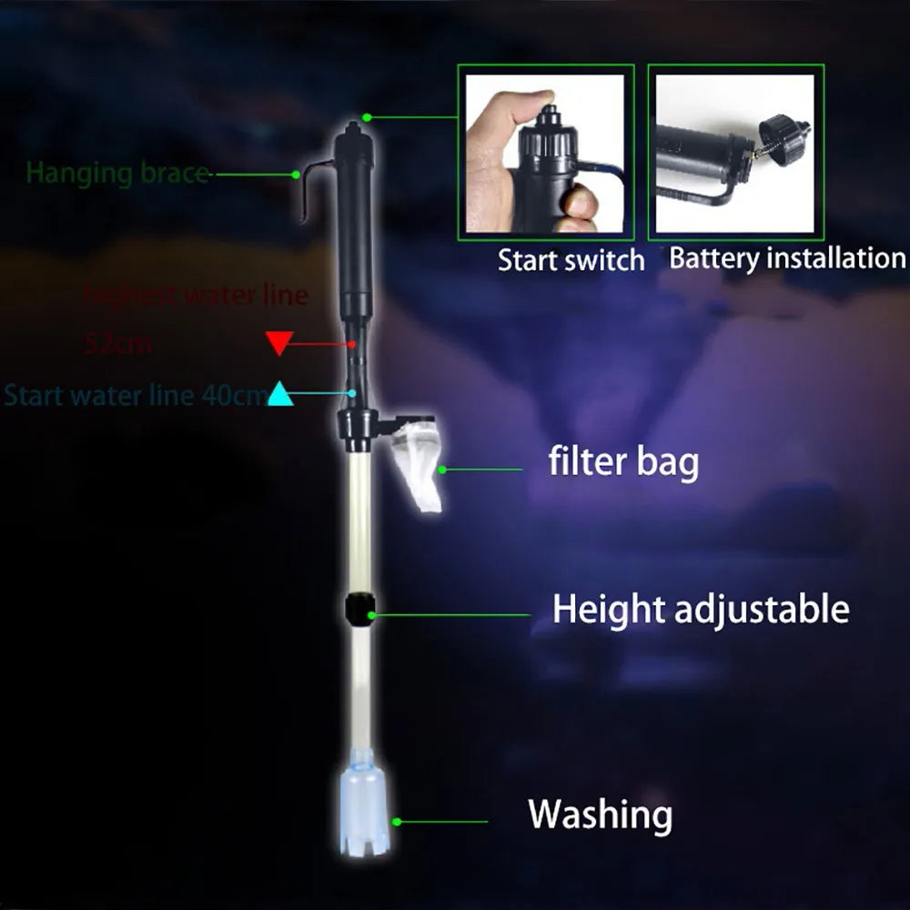 Aquarium Electric Cleaning Vacuum Water Filter Siphon Vacuum Cleaner Fish Tank Water Changer Gravel Cleaner Pump Water Filters