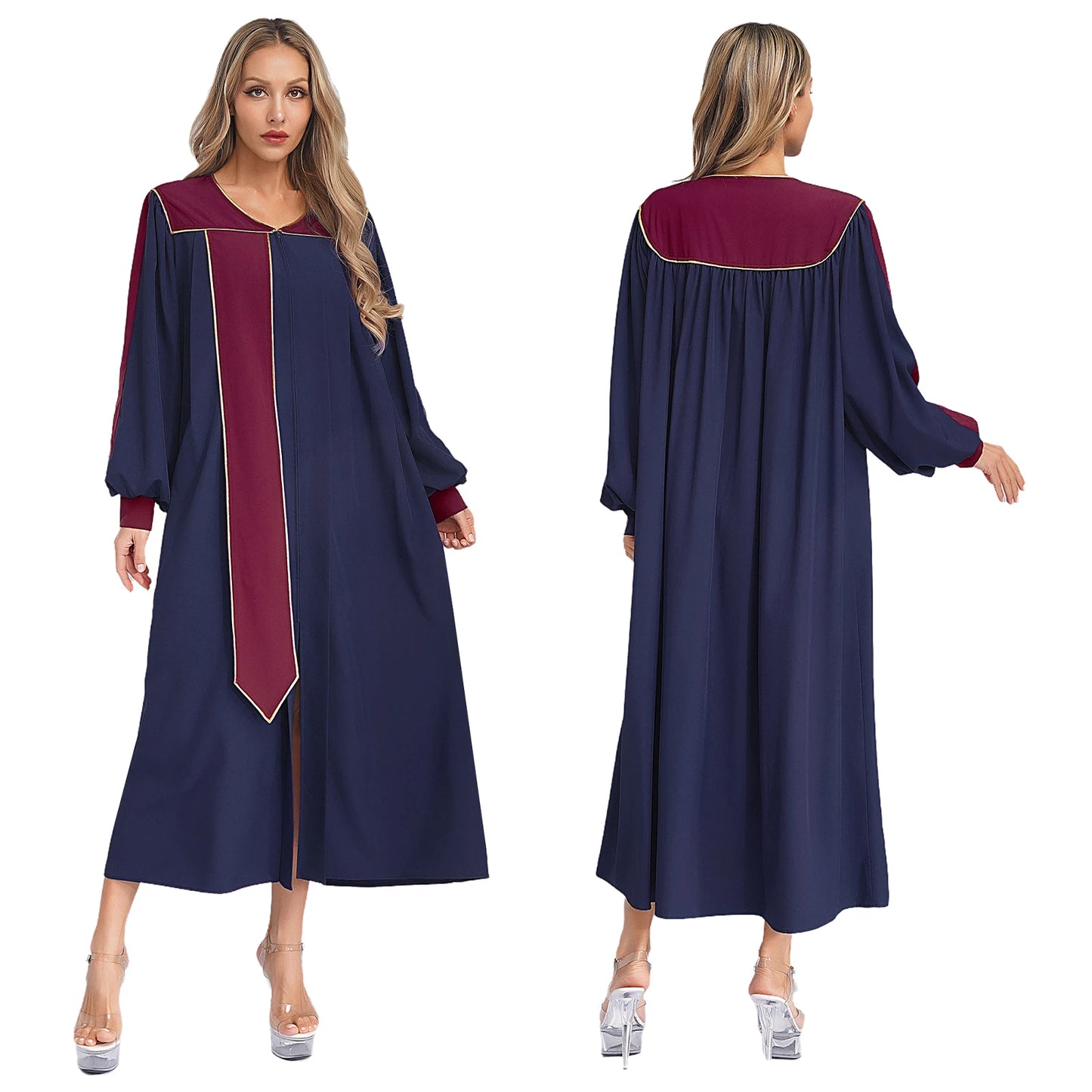 Womens Church Clergy Loose Choir Robe Dress Priest Preacher Dresses Baptism Confirmation Officiant Costume Praise Worship Dress