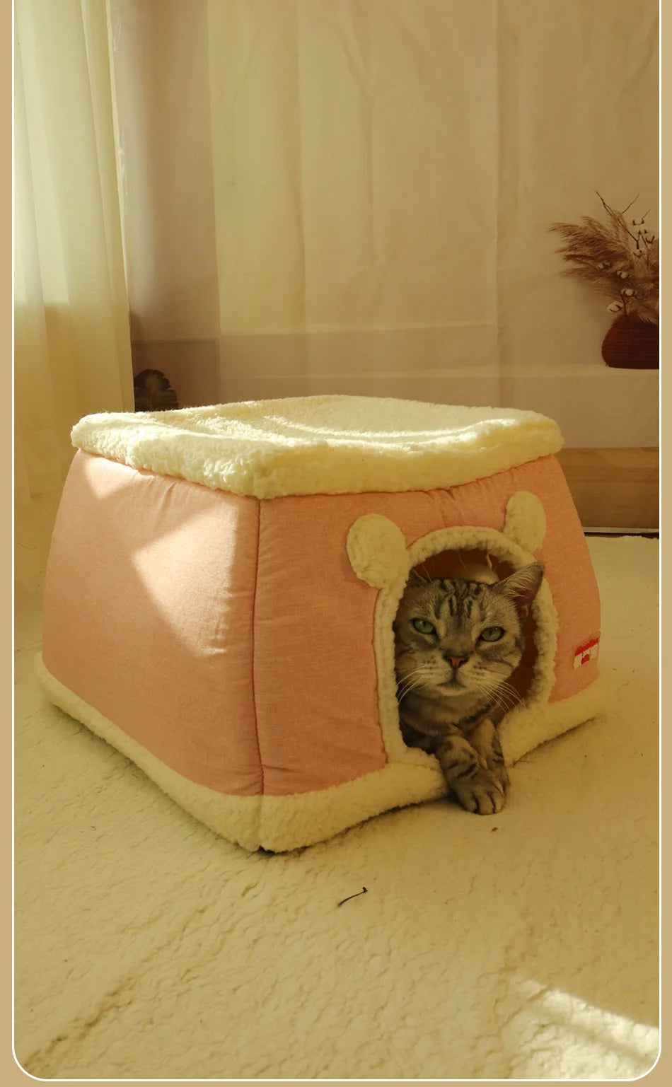 New 360 Degree Fully Enclosed Electric Heating Cat and Dog House Cat Nest Winter Warmth Constant Temperature Cat Beds Blanket