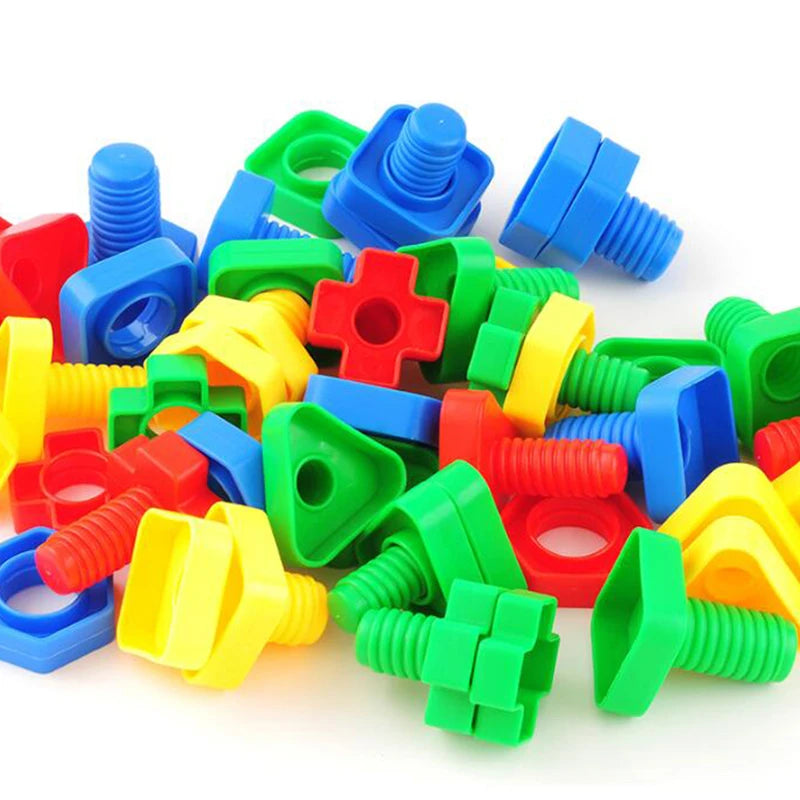 Montessori Education Jumbo Nuts And Bolts Toys Plastic Screw And Nuts Occupational Therapy Fine Motor Skills Development