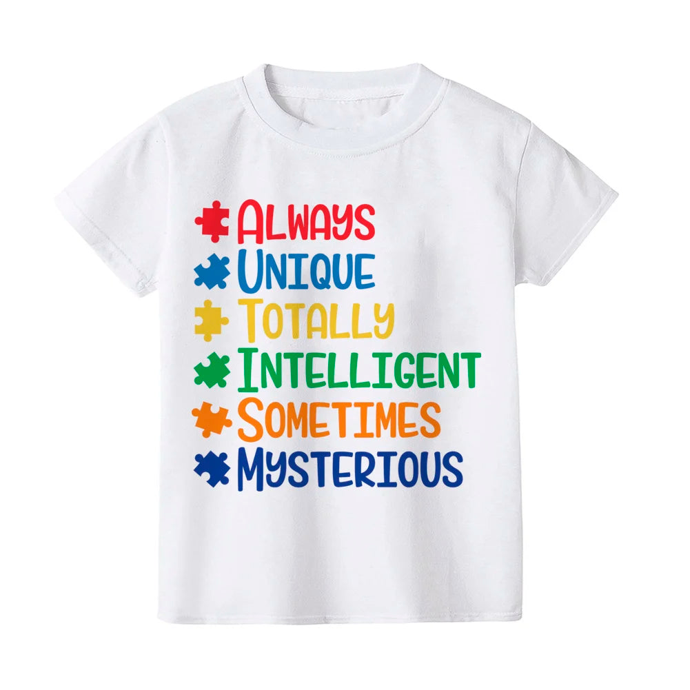 Autism Awareness Kids Tshirt Toddler T-shirt Boy Girl Clothes Autism Heart Chilld Shirt Care for Autistic Patients Children Tee