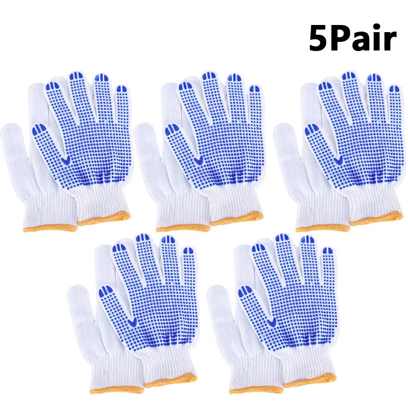 10 pairs of household gardening labor protection elastic rubber dot gloves work professional anti-slip wear-resistant Mittens
