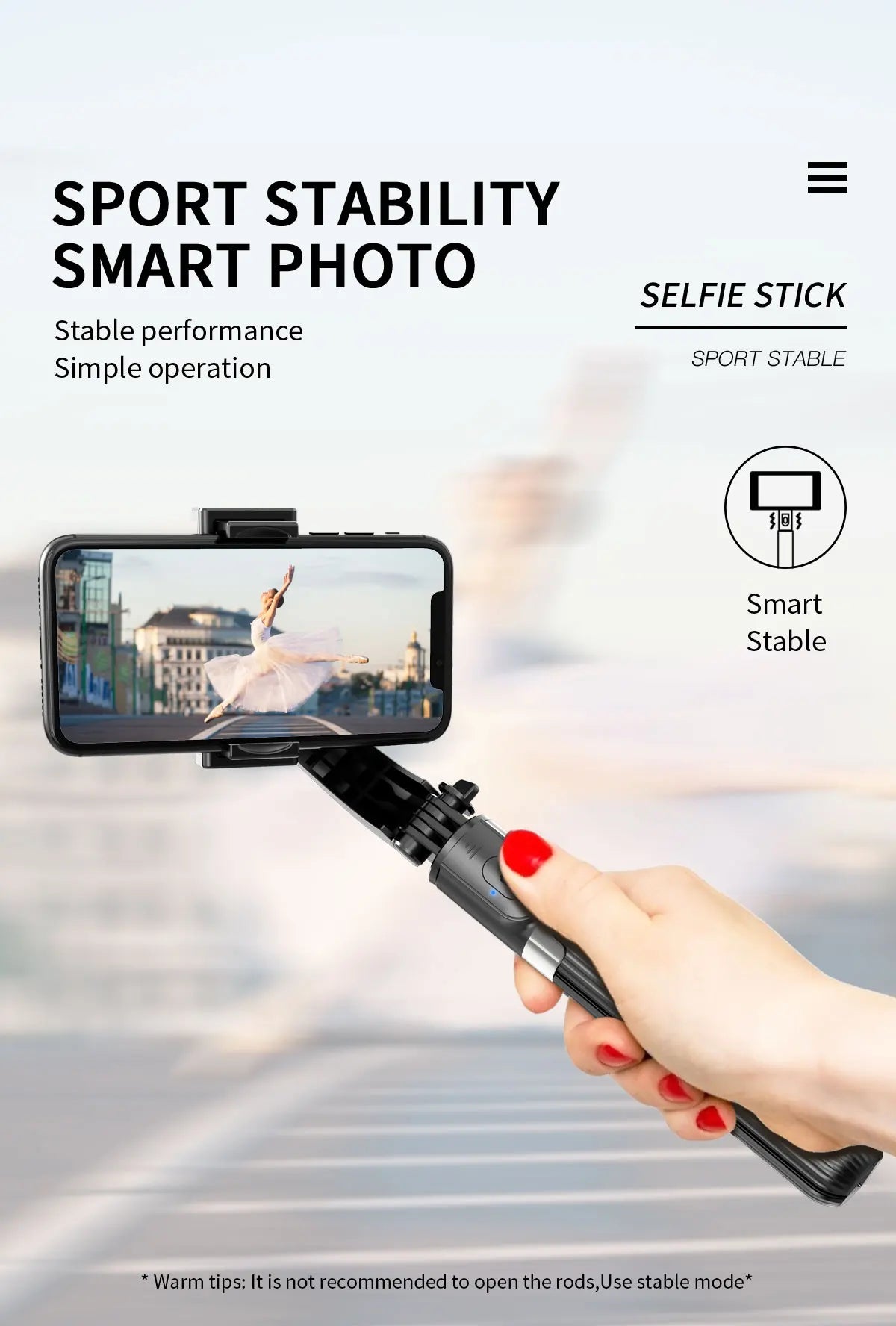 Gimbal Handheld L08 Auto Anti-shake Stabilizer Travel 360° Rotating AR Intelligent Following Bracket Vlog Shooting Smartphone