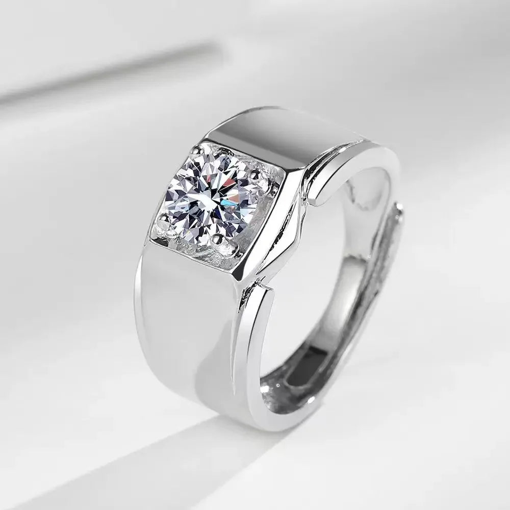 925 Sterling Silver Mens Ring  5A Zircon for Men Women fashion Wedding Jewelry Engagement Charm Party Gift High Quality Ring