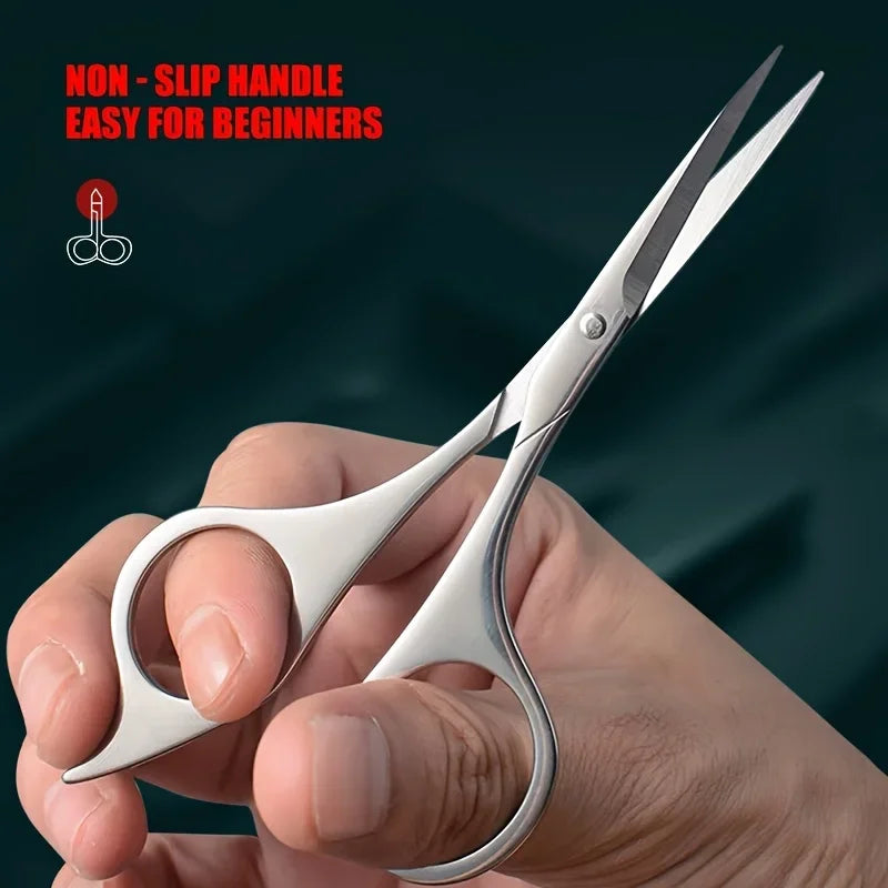 Professional Stainless Steel Scissors, Ergonomic Design, High-precision Blade, Sharp and Durable, Suitable for Cutting Eyebrows