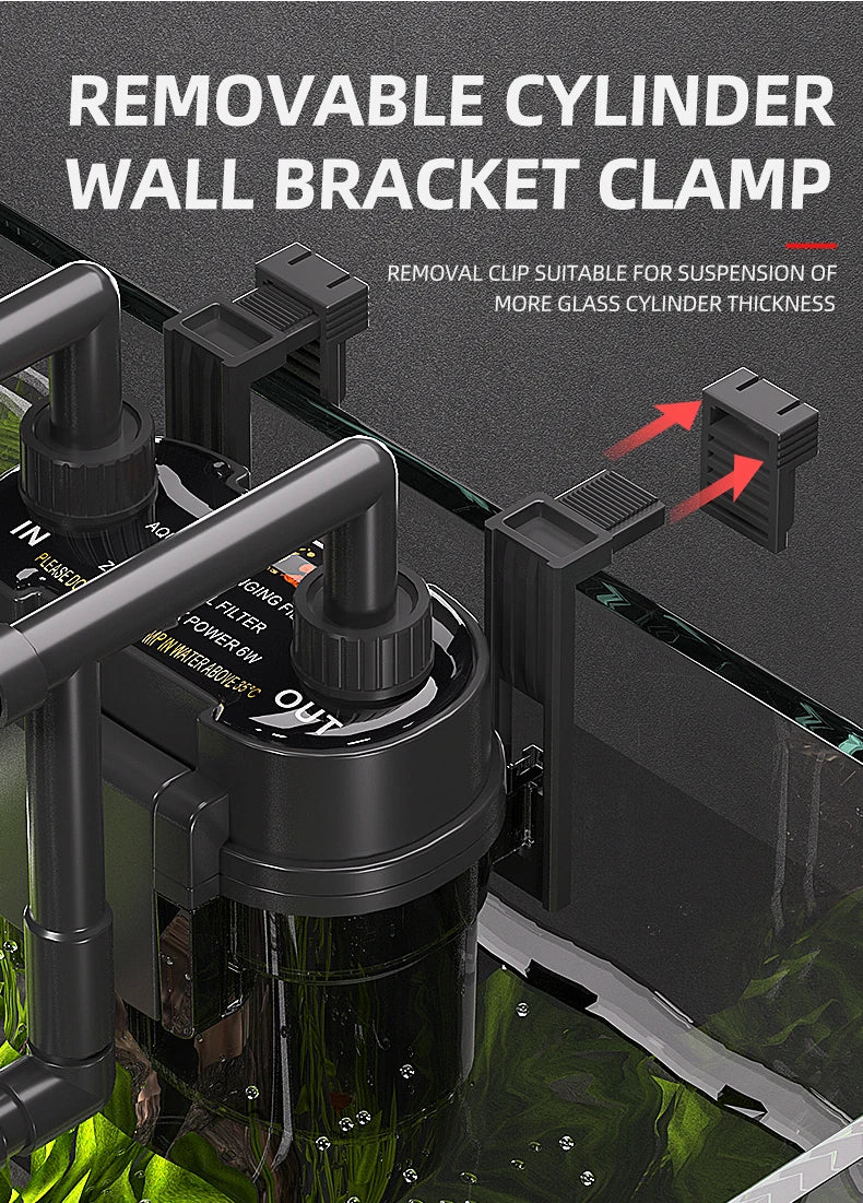110V 220V Fish tank filter wall-mounted filter barrel external small silent external water purification filtration cycle