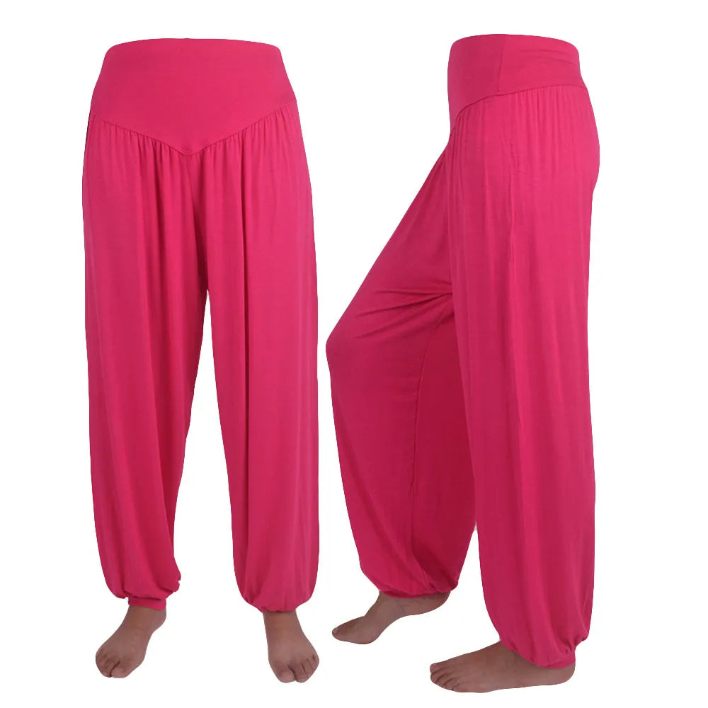 Women Elastic Loose Dance Yoga Pants Gym Workout Trousers Commute Sweat Pants High Waisted Female Clothing Calça Feminina