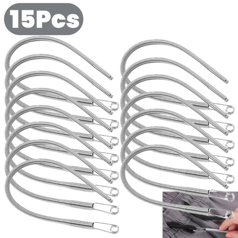 5/10/20PC Spring Drawstring Threader Clip Pants Hoodies Elastic Band Lace Cord Flexible Drawstring Thread DIY Sewing Accessories