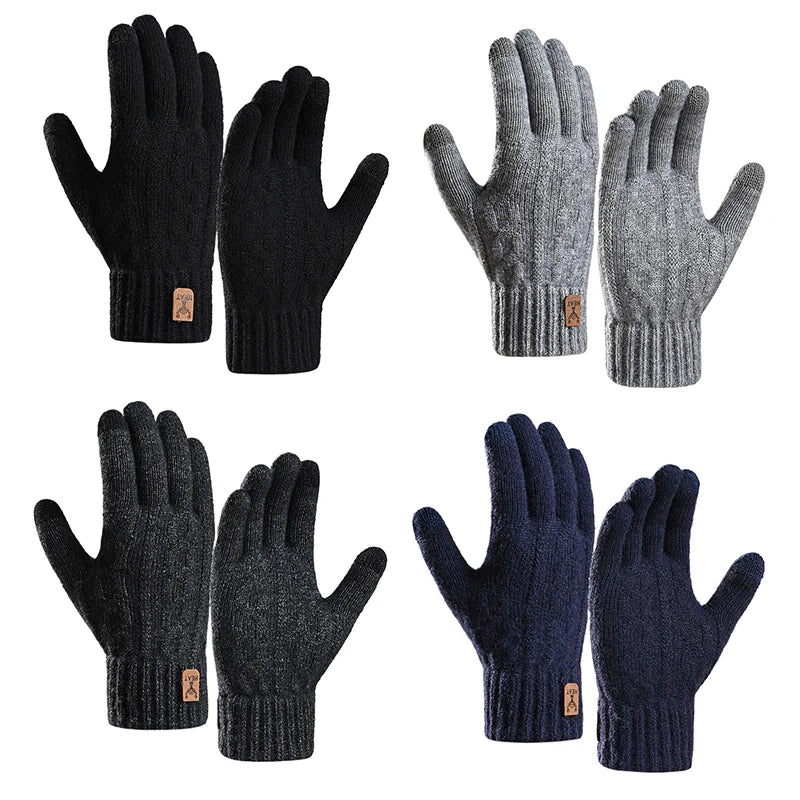 1Pair Warm Gloves Winter Gloves For Men Cold-proof Warm Gloves Cycling Full Finger Touch Screen Gloves Mountaineering Gloves