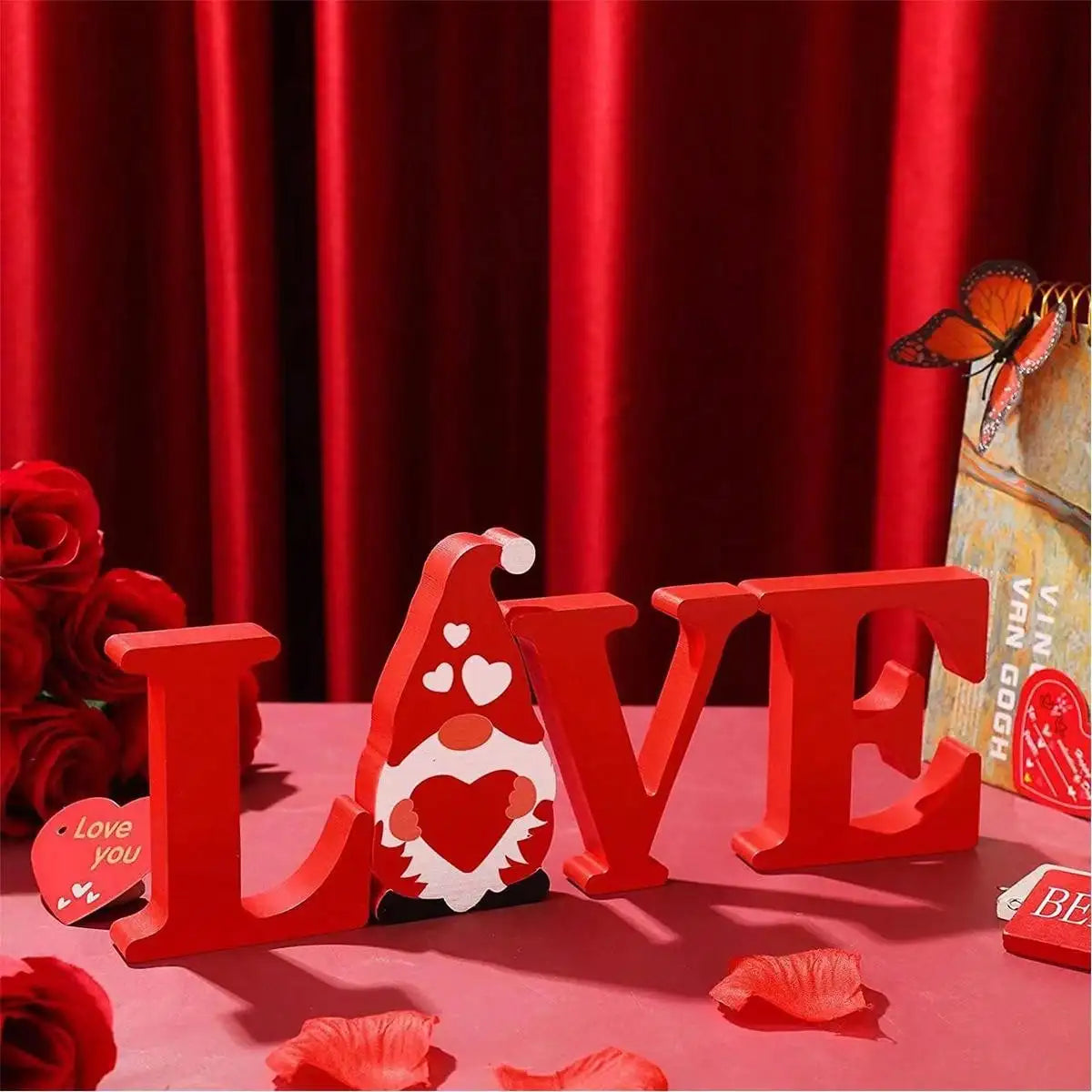 3pcs Wedding Decoration Wooden Love Just Married Mr & Mrs Desktop Ornaments Wood Letters Sign for Married Party Home Table Decor