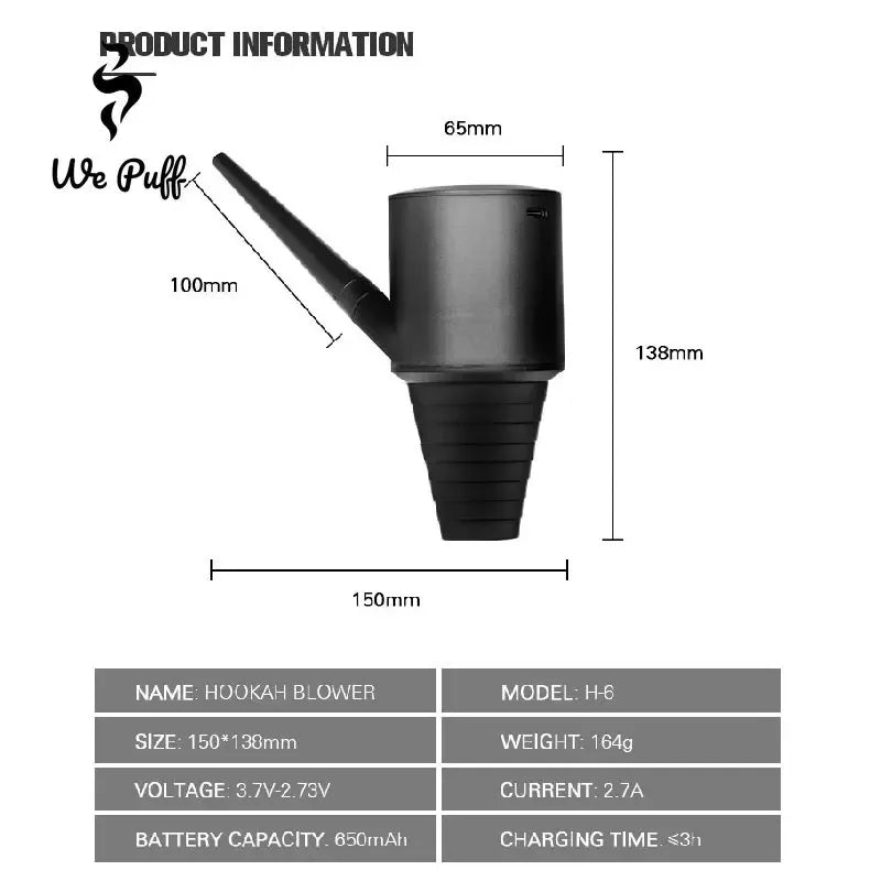 WE PUFF Shisha Blower Automatic Electric High Horsepower Hookah Starter Huuka Air Pump Sheesha Chicha Narguile Accessories