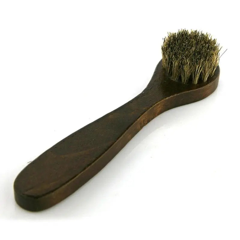 Long-handled Horse Hair Shoe Brush Soft  Leather Cleaning Brush  Round Head Shoe Cleaner Household Cleaning Brush Shoes Cleaners