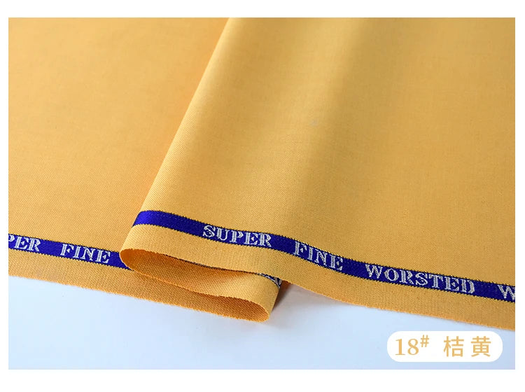 High Count 50% Worsted Wool Fabric For Suits Sewing Blazer Vest Pants Coat DIY High End 280g/m Serge Cloth Material 50X150cm