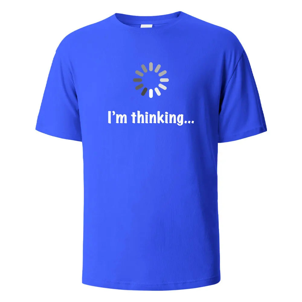 I'm Thinking printed T-shirt for men 100% cotton casual short-sleeved top high-quality summer T-shirt