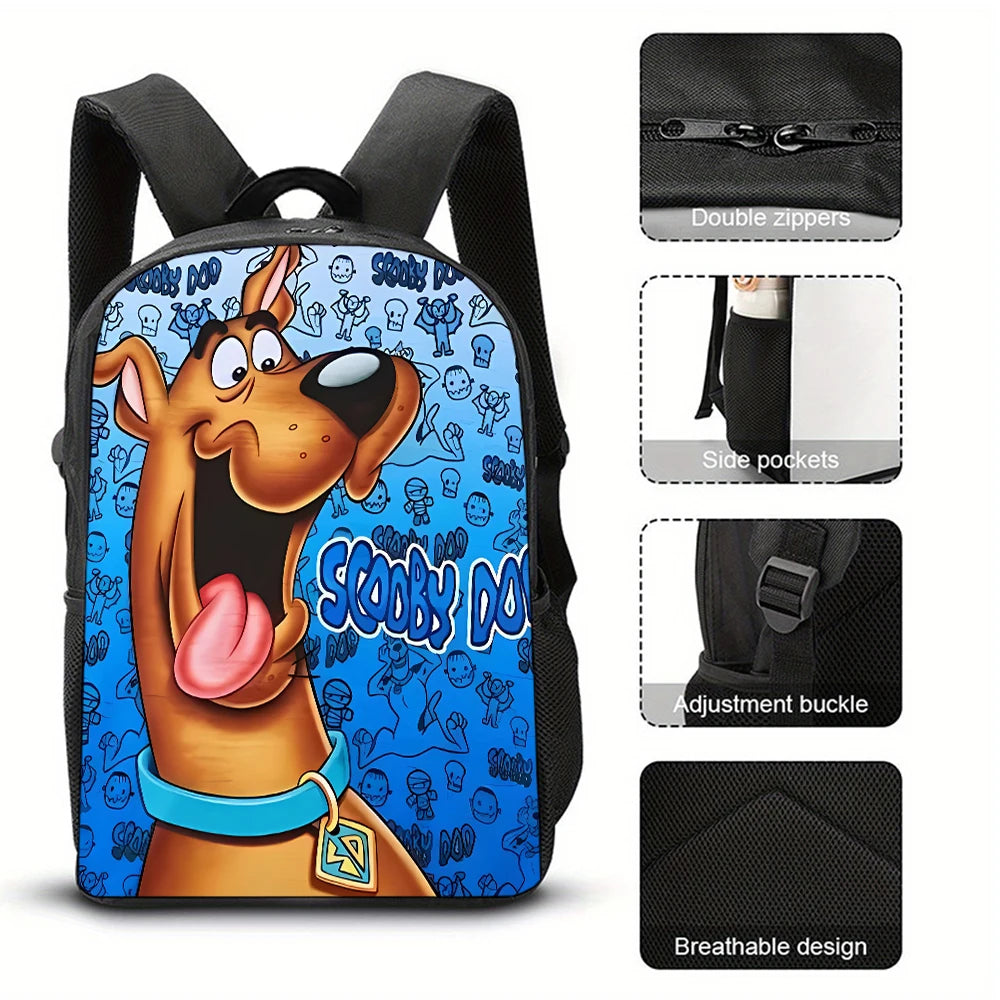 Cartoon Scoobys Doo School Bags for Boys Girls Child Scooby-Doo School Bag16 Inch Light Weight & Durable Kids Mochila Backpack