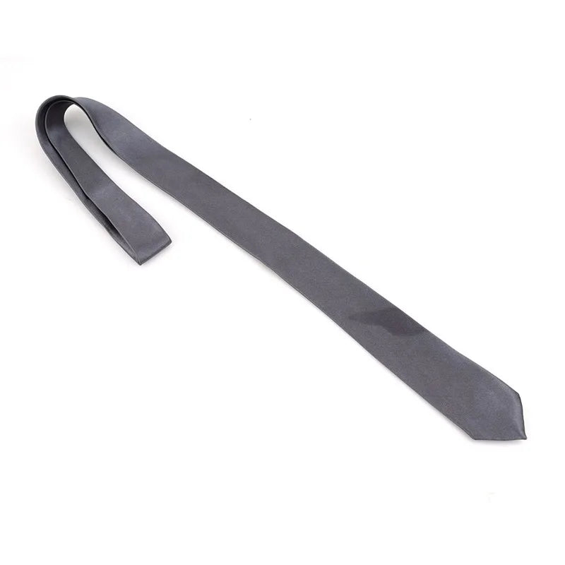 Elegant Solid Color Necktie For Men Casual Slim Plain Mens Solid Skinny Neck Party Wedding Tie Silk Neckties