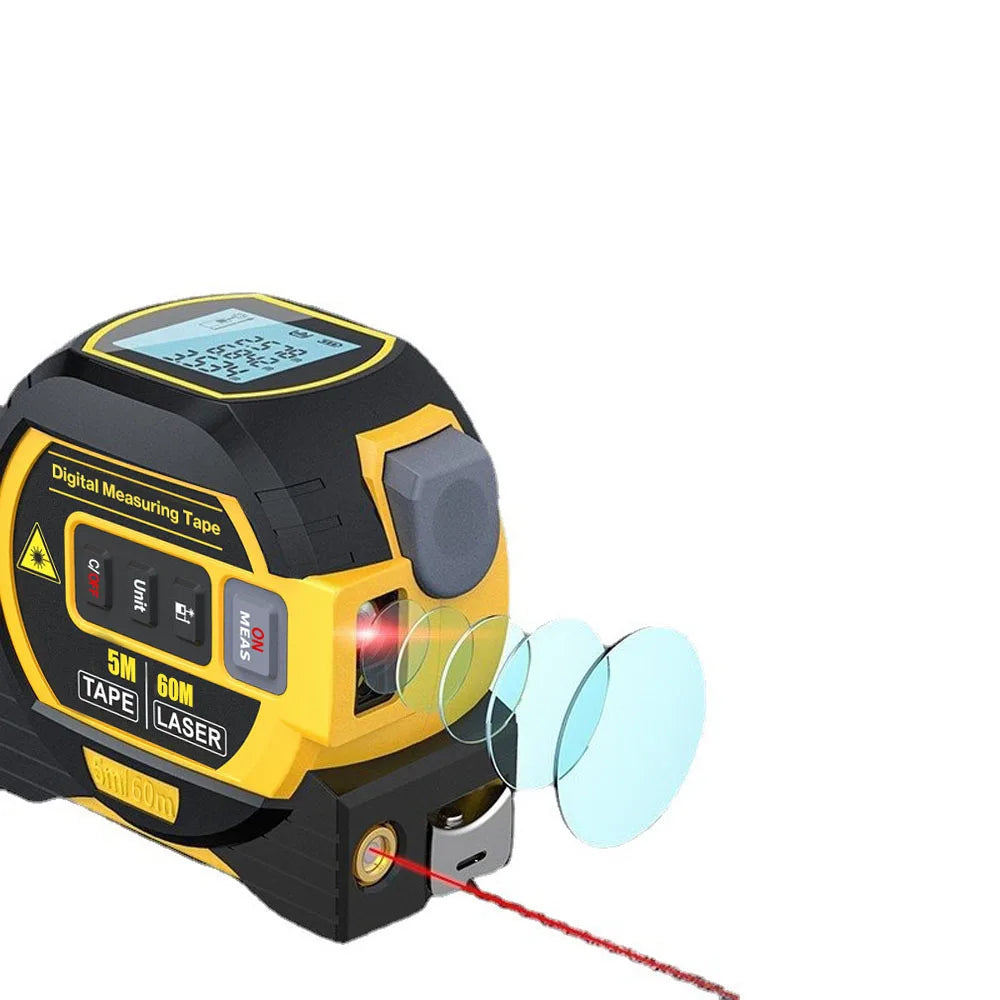 3in1 Laser Rangefinder 5m Tape Measure Ruler LCD Display Distance Meter Building Measurement Device Area Volume Surveying Device