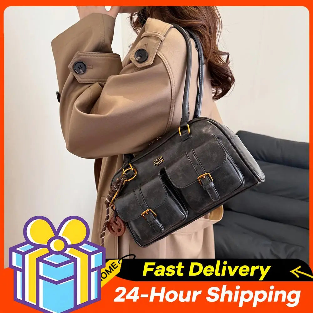 Ladies Large-Capacity Tote Bag Women Vintage Retro Chic Handbags Girl Shopping Shoulder Bag Women's Purses Top Handle Bags