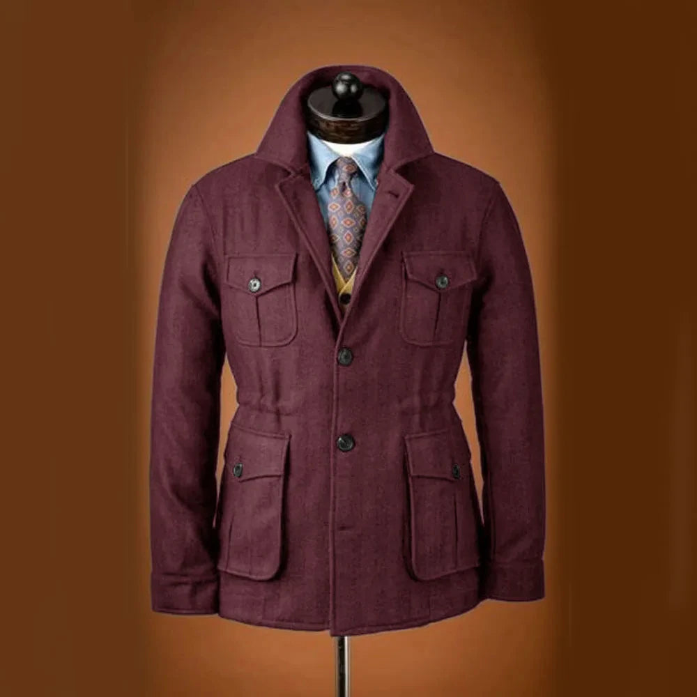 Men's Tweed Jacket Tuxedo Woolen Suit High Quality Costumes Wool Single Breasted Casual Slim Fit Male Blazers Autumn Winter