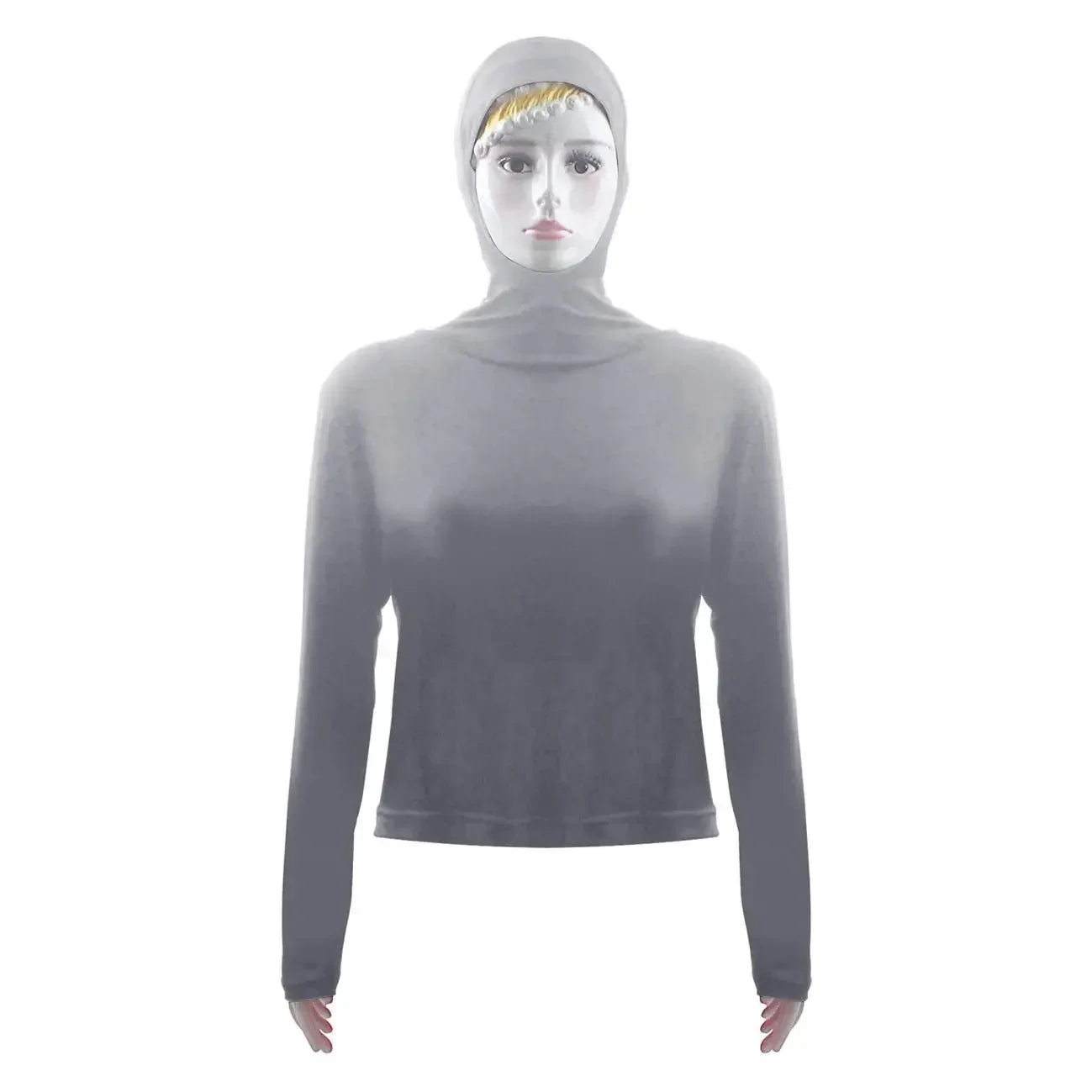Summer Women Long Sleeve Hooded Top Shirt Sun Protection Tops Tee Stretch Swim Plain Hooded Pullover Tops Sunscreen Swim Wear
